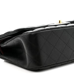 Lambskin Quilted Jumbo Double Flap Black
