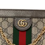 GG Supreme Monogram Web Small Ophidia Chain Shoulder Bag Brown