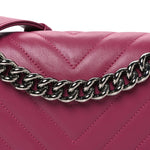 Lambskin Chevron Quilted Medium Boy Flap Dark Pink