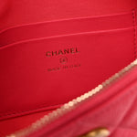 Caviar Quilted Sweetheart Belt Bag Fuchsia