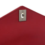 Caviar Chevron Quilted Small Single Flap Red