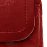 Lambskin Quilted Medium Double Flap Red