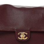 Grained Calfskin Small Souplissimo Maxi Flap Dark Burgundy