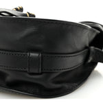 Calfskin Mini Marcie Metal Bar Trim Crossbody Bag Black