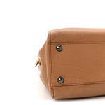 Vitello Seta Shiny Nappa Elaphe Medium Peekaboo Iconic Satchel Latte Blue