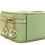 Sakai Be Green Calfskin Diagonal Stitched Small Blondie Shoulder Bag Light Green