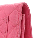 Caviar Quilted Wallet on Chain WOC Pink