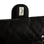 Washed Lambskin Quilted Maxi Single Flap Black