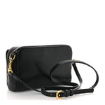 Goatskin Double Saddle Pouch Black