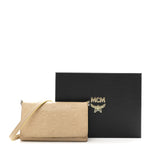 Calfskin Ottomar Klara Tri Fold Phone Wallet On Strap Croissant