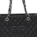 Caviar Quilted Grand Shopping Tote GST Black