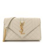 Grain De Poudre Textured Mixed Matelasse Triquilt Small Monogram Satchel Crema Soft