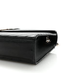 Grain De Poudre Matelasse Chevron Large Monogram Satchel Black