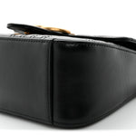 Calfskin Matelasse Mini GG Marmont Top Handle Shoulder Bag Black