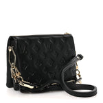 Lambskin Crystal Embellished Monogram Coussin BB Black