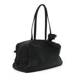 Grained Calfskin Medium Carrie Bowling Bag Black