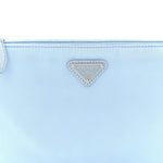 Re-Nylon Vela Saffiano Mini Pochette Bag Celeste
