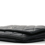 Lambskin Quilted Wallet On Chain WOC Black