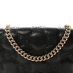 Calfskin GG Matelasse Chain Wallet Black