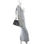 Ostrich Shiny Nappa Mini Peekaboo Iconic Satchel Grey