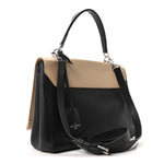 Soft Calfskin Lockme II Top Handle Vanille Black