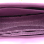 Shiny Lambskin Quilted Extra Mini Flap Purple