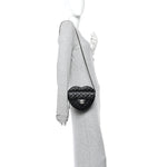 Lambskin Quilted Large CC In Love Heart Bag Black