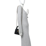 Shiny Aged Calfskin Quilted Nano Kelly Shopper Black