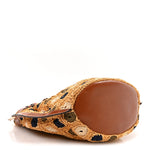 Straw Floral Belt Shoulder Bag Multicolor Tan