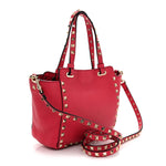 Pebbled Calfskin Mini Rockstud Tote  Cyclamin