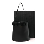 Soft Grained Vitello Daino Secchiello Bucket Bag Black