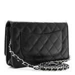 Caviar Quilted Wallet on Chain WOC Black