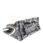 Canvas Embroidered Medium Dioriviera Toile De Jouy Reverse Book Tote Blue