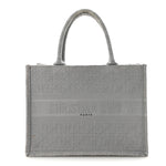 Canvas Embroidered Cannage Medium Book Tote Stone