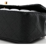 Caviar Quilted Mini Top Handle Rectangular Flap Black