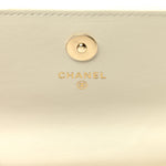 Calfskin Quilted Maxi Pearls Clutch With Chain  White