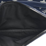 Calfskin Monogram Shadow Trio Messenger Navy White