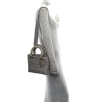 Canvas Embroidered Cannage Medium Lady D-Lite Gray