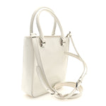 Spazzolato Triangle Small Double Handle Crossbody Tote White