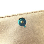 Satin Crystal Metal Triangle Logo Card Holder With Strap Platino