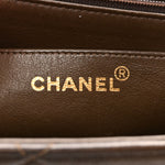 Lambskin Quilted CC Single Flap Shoulder Bag Brown