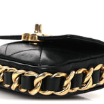 Calfskin Quilted Mini Framing Chain Bag Black