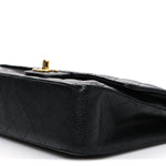Caviar Quilted Medium Double Flap Black