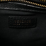 Grained Calfskin Embossed Medusa Flap Bag Black