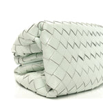Patent Calfskin Intrecciato Teen Pouch Glacier