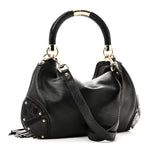 Calfskin Medium Indy Top Handle Hobo Black