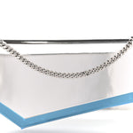 Metallic Mirror Fabric Emmie Clutch Bag Silver