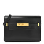 Smooth Calfskin Small Manhattan Shoulder Bag Black