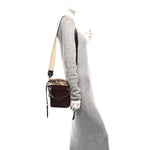 Patent Calfskin Mini Roy Bucket Bag Burnt Brown