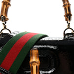 Skipper Calf Web Medium Bamboo 1947 Top Handle Bag Black